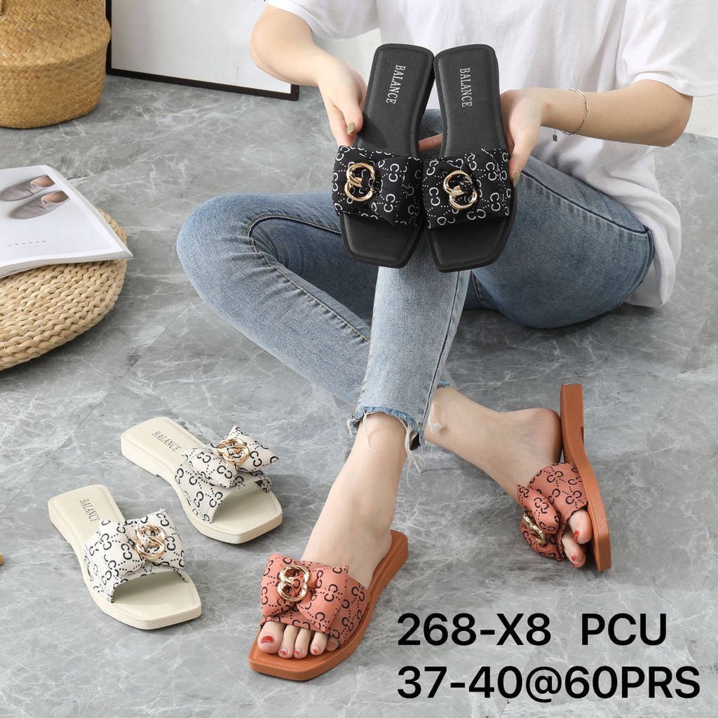 SANDAL Jelly balance perempuan SANDAL SELOP MOTIF PITA 268-x8 size 37-40