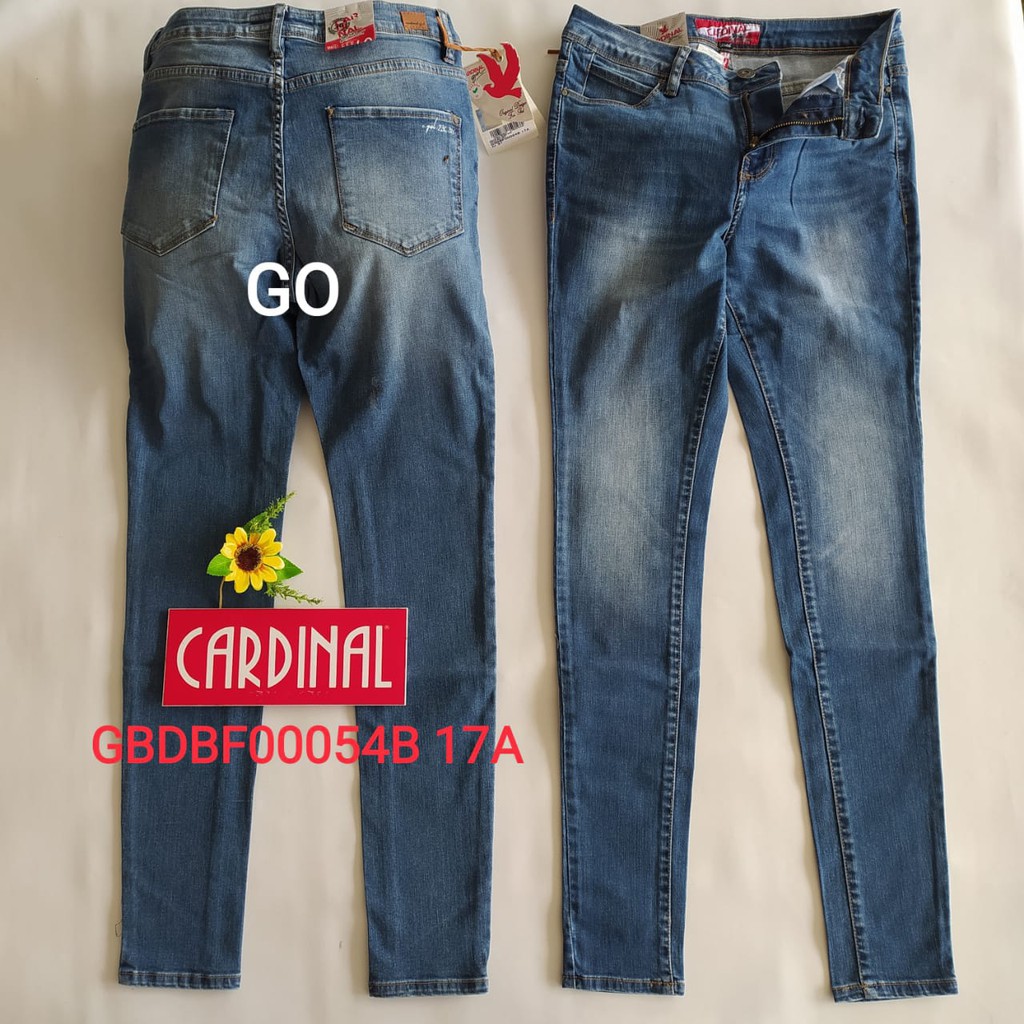 gos 33 CELANA JEANS CARDINAL Extra Size Soft Jeans Pensil Mama Size Celana Panjang Perempuan Ladys