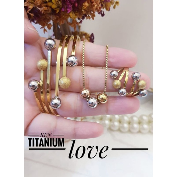 titanium set kalung gelang dan cincin