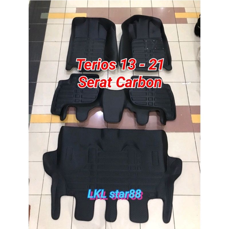 Karpet 5D Premium All NEW TERIOS 3 Baris Serat CARBON