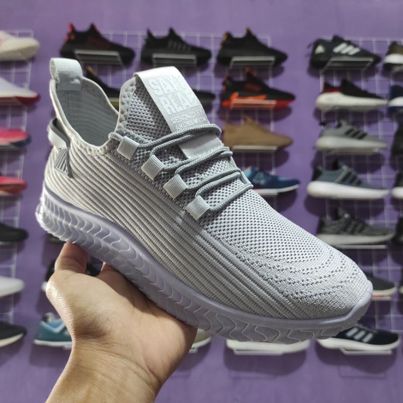 Vatto Flyknit Grey Sepatu Import Berkualitas Murah Sneaker Sport Pria