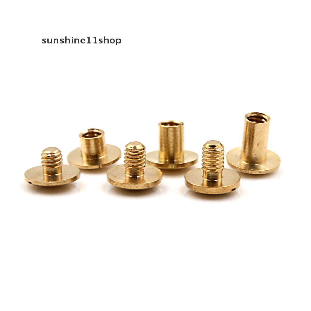 (SHO) 10pcs Kancing Rivet Bahan Kuningan Ukuran 6mm Untuk Ikat Pinggang Kulit