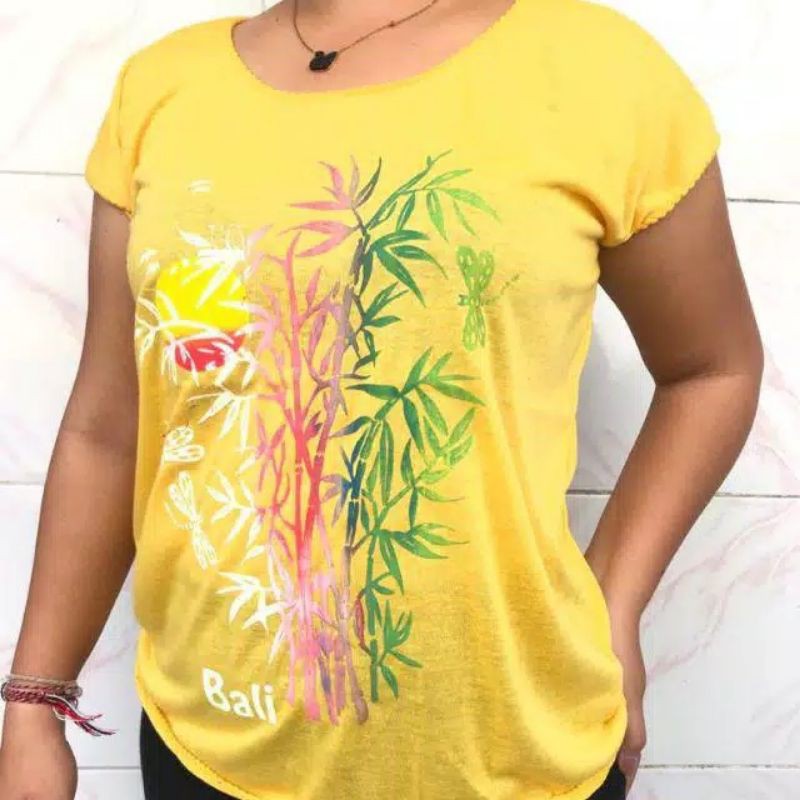 Atasan wanita motif bambu best seller(kaos)