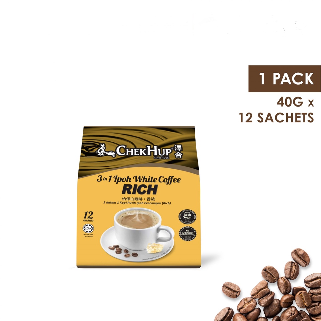 IPOH WHITE COFFEE KING CHEKHUP KOPI INSTAN 3-IN-1 HALAL 12PCS