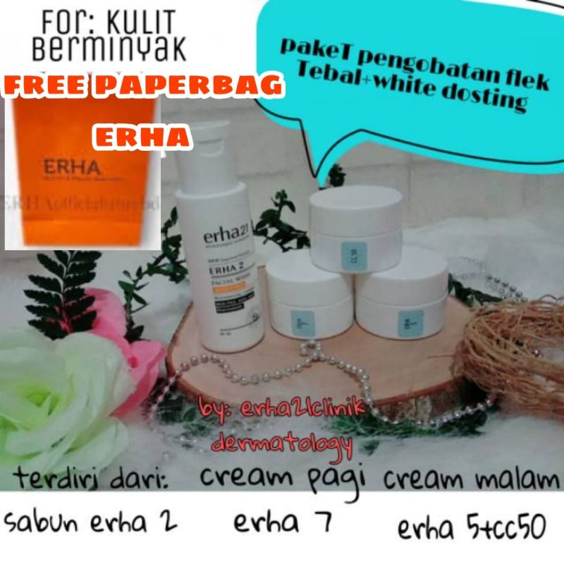 Paket cream erha mengobati flek tebal sulit hilang dosting/erha 1 erha 7 erha 5 cc50