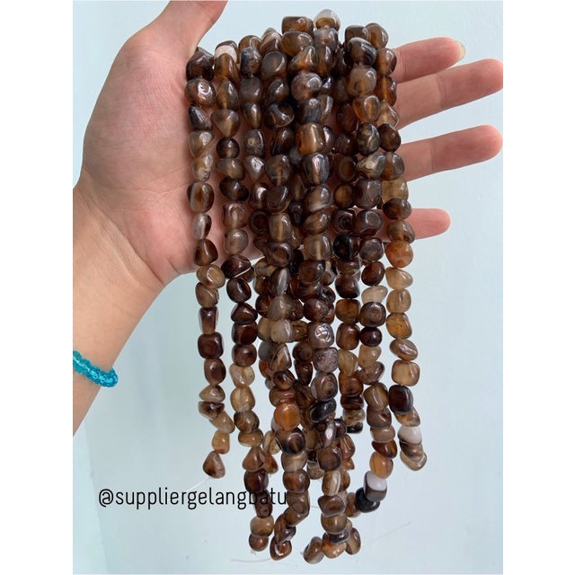 manik Batu alam BROWN CARNELIAN Beads 12 x 10mm agate COKLAT craft