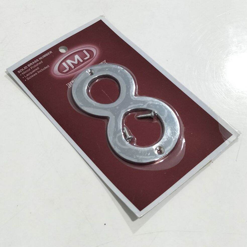 Angka Plat rumah Chrome Nomor 8 (Delapan) alamat rumah (B248)