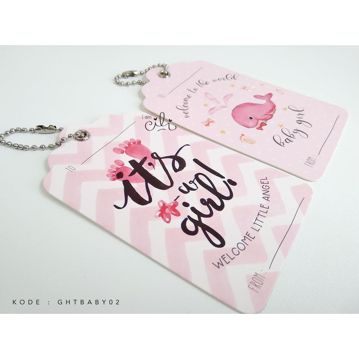 

(GHTBABY02) Tag Ucapan hantaran kado hadiah tema baby girl pink - GROSIR - PROMO - Bisa COD -