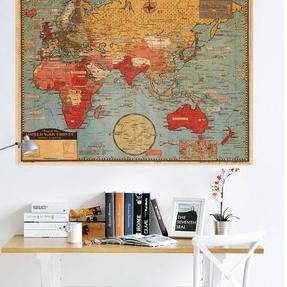 《packingaman》 Peta Sejarah Perang Dunia II Motif Retro / Klasik