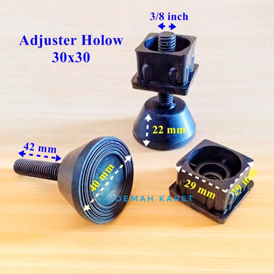 Adjuster Karet Kaki Stabil Kursi Meja Hollow Holo 3x3 cm
