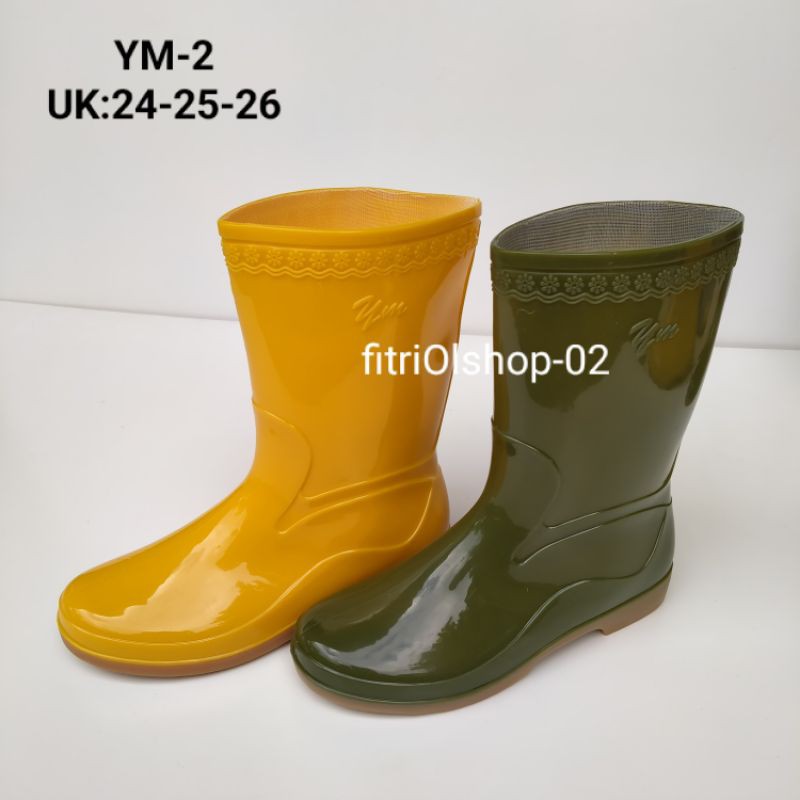Sepatu Boots Karet Pendek Wanita Anti Air Boots Yumeida YM2