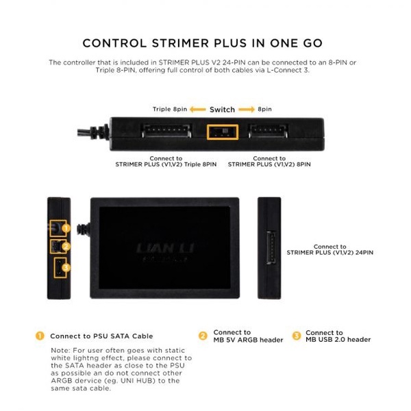 LIAN LI PW24PV2-1 STRIMER L-Connect 3 Controller