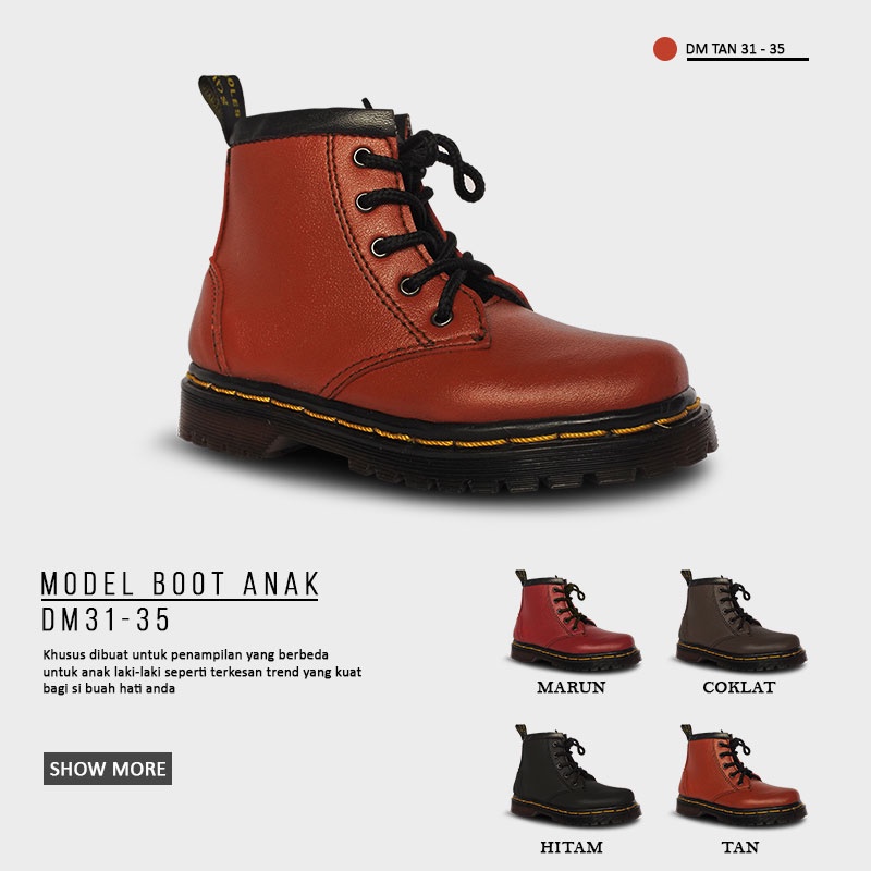 Sepatu Boot Anak Dr.Martens Sepatu Safety Anak Laki