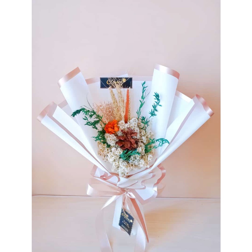 DW-Buket Bunga Edelweis Murah Buket Bunga Kering Buket Wisuda Buket Pernikahan Hand Buket Dried Flow