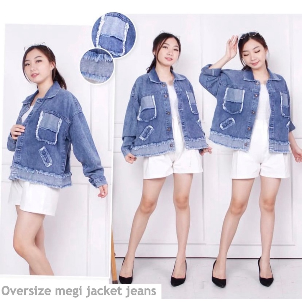 Oversize megi jacket jeans wanita by Genijeans