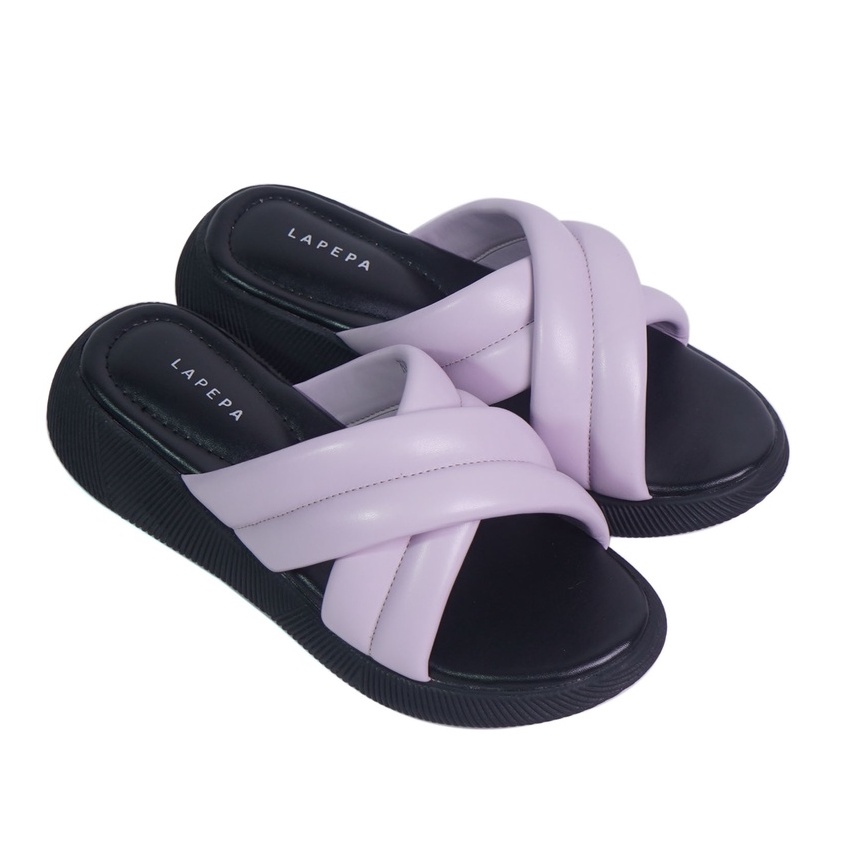 LAPEPA STORE - NADHIRA Lilac Sandal Wanita Wedges | sendal selop pergi wanita hak sedang 3cm warna u