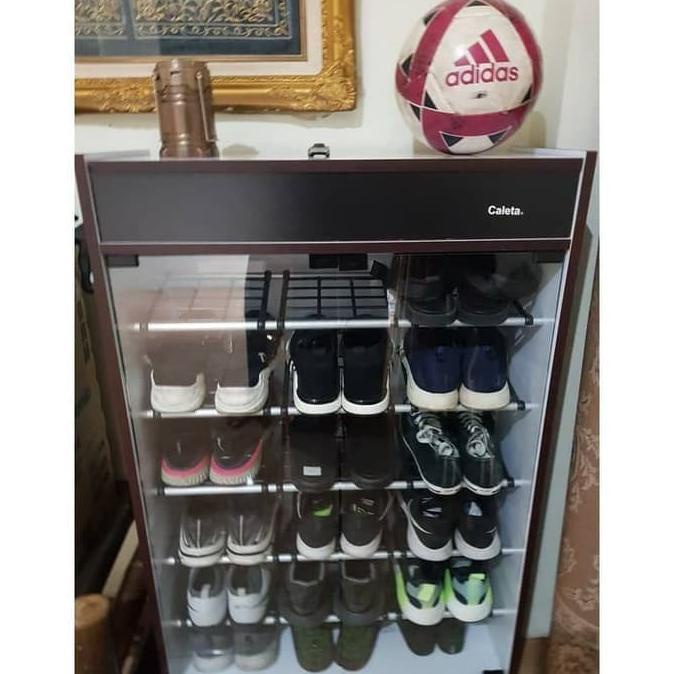 RAK SEPATU CASUAL KAYU PARTIKEL & KACA