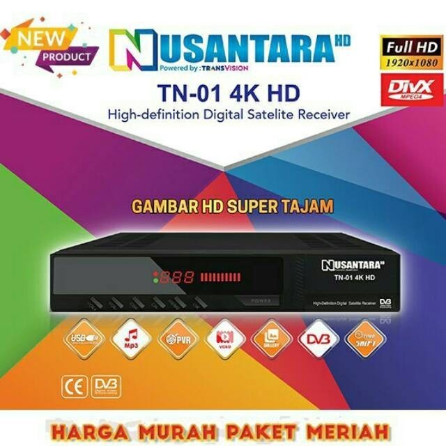 Receiver Tanaka Digital TN-01 4K Transvision Nusantara HD C-band+Ku-band original