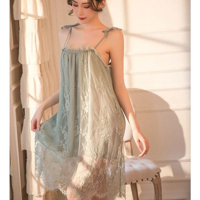 [ LINGERIE MASTER ] - (B-45) Set Lingerie Dress Wanita Baju Daster Renda Brukat Baju Tidur Bahan Lace Brukat Impor-5