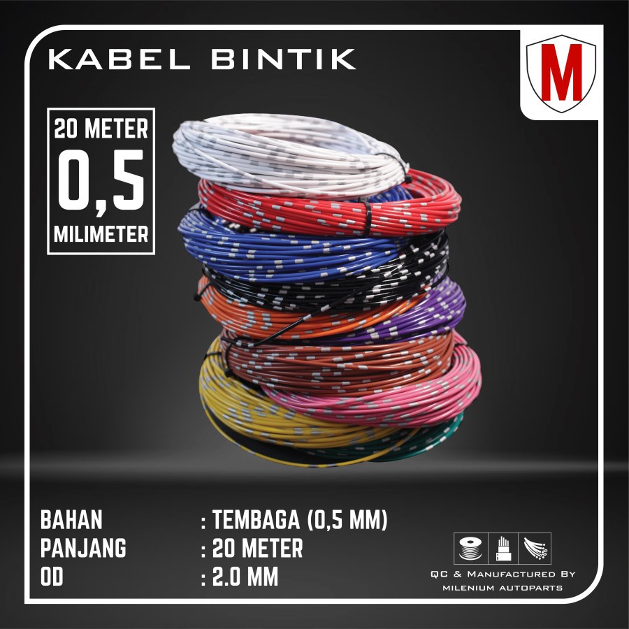 KABEL BINTIK SERABUT TEMBAGA 0.5MM X 20M KABEL BODY MOBIL MOTOR KUALITAS ASTRA UNIVERSAL