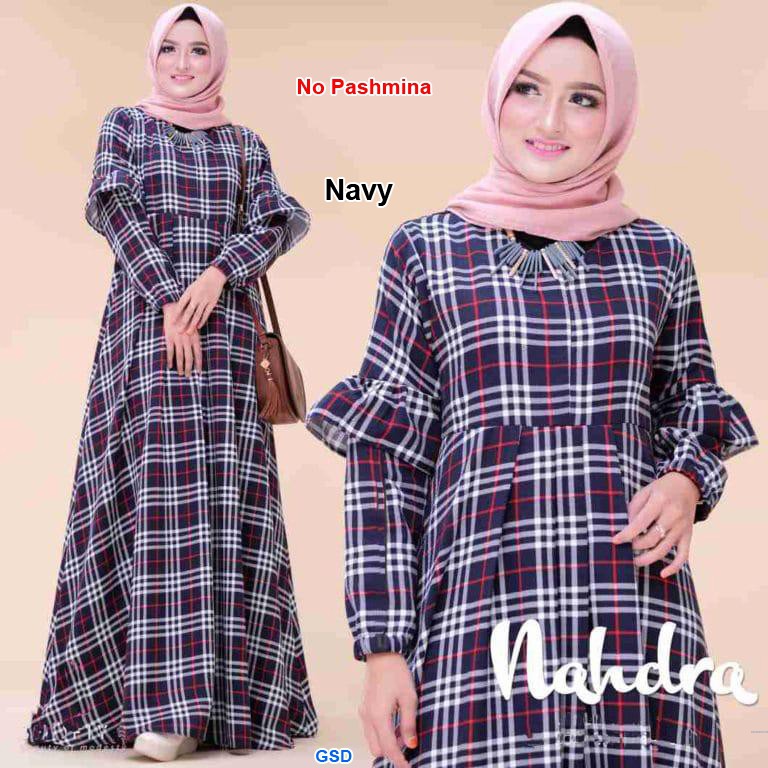 Maxi nahdra/dress muslim wanita rumple kotak/gamis syrai pesta wanita/fashion muslim murah