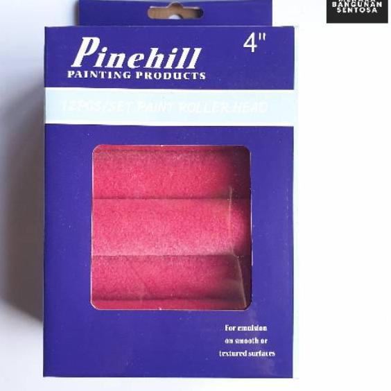 

F⚡ASH SALE (HARGA PER PAK ISI 12PCS) Bulu Kuas Roll Pinehill Wool Merah 4" / Kuas Cat Rol