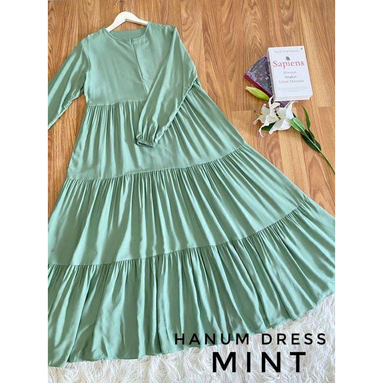 BEFAST - ZFS OOTD Wanita Dress HOSHIYO / HANUM RAYON DIAMOND MAXI RUFFLE DRESS / Dress Jumbo Wanita / LongDress Polos Formal / Fashion Wanita Lengan Panjang / Dress Maxy Banyak Warna / OOTD Remaja Wanita Muslimah