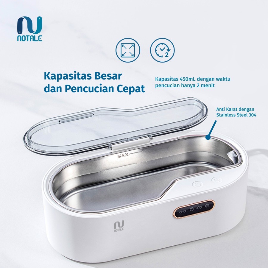 Notale Ultrasonic Cleaner Pembersih STERIL Kacamata Perhiasan Alt Eraclean