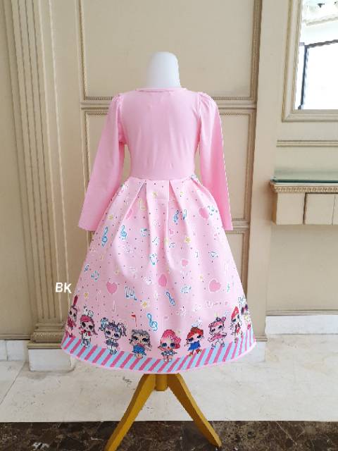 GAMIS LOL / DRESS PANJANG ANAK MOTIF LOL / DRESS PRINCESS ANAK  IMPORT