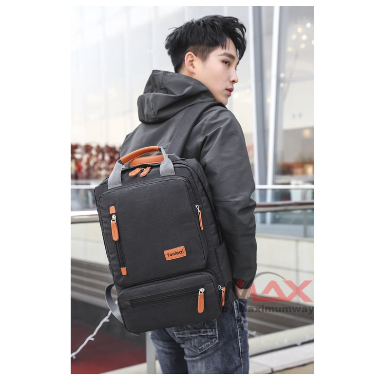 TAOLEQI Tas Ransel Laptop Import Bahan Oxford Tas Kerja Anti Air Dokumen Aman Executive muda Korea Model Casual Backpack Premium bagus Tas pria wanita unisex Fashion gaya kantoran kuliah tas bawa laptop komputer notebook premium kualitas bagus