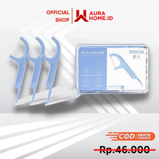 Dental Floss Benang Gigi Pembersih Plak Gigi 50 Pcs / Benang Gigi Dental Karang Gigi Sikat Oral B Tu