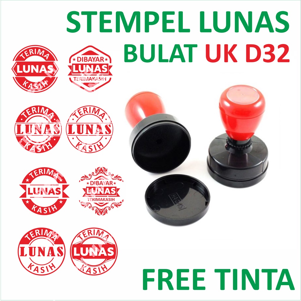 

STEMPEL LUNAS BULAT, STEMPEL OTOMATIS, STEMPEL FLASH UK D32/3.2CM
