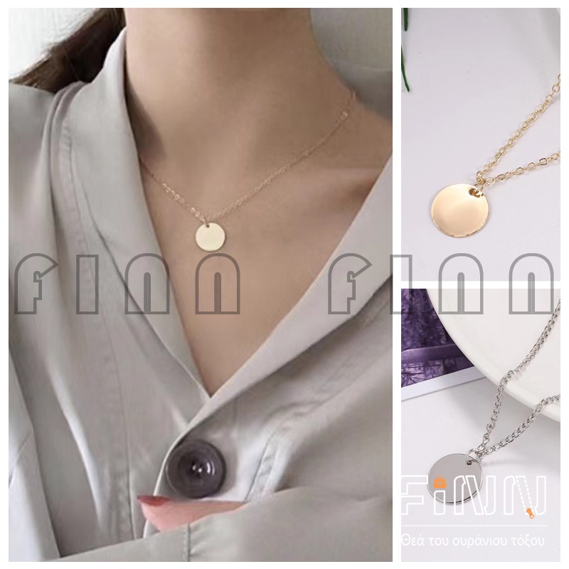 Kalung Wanita Necklace Rantai Klavikula Temperamen Bulat Kecil Tipis - Kalung Bulat Small Round