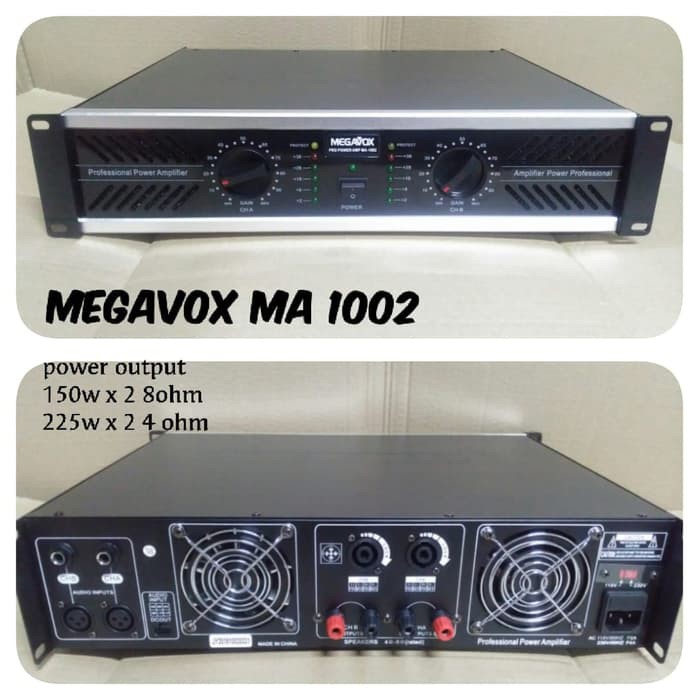 Power Amplifier MEGAVOX MV MA-1002 / MA1002 Original Design in USA