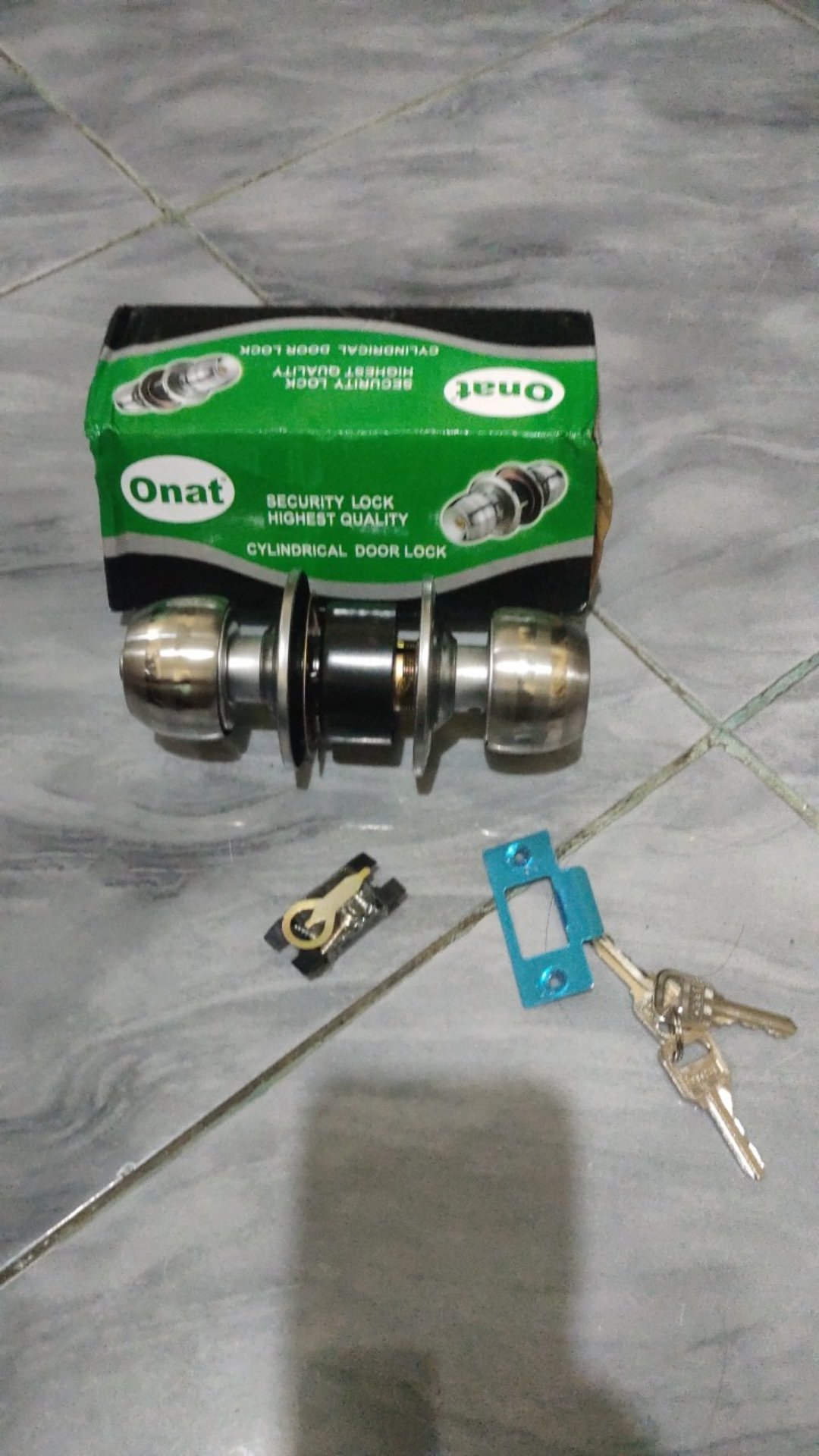 Kunci Pintu Kamar Mandi Bulat Onat / Tarikan Gagang Handle Putar Stainless