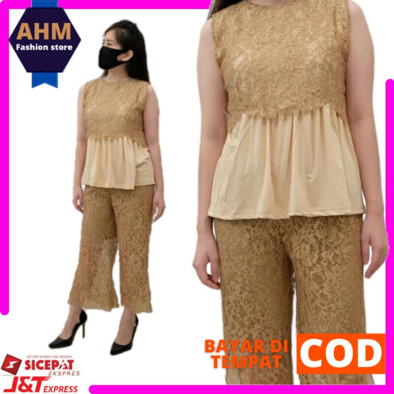 baju wanita baju setelan wanita baju gaun pesta brokat wanita set baju wanita a047