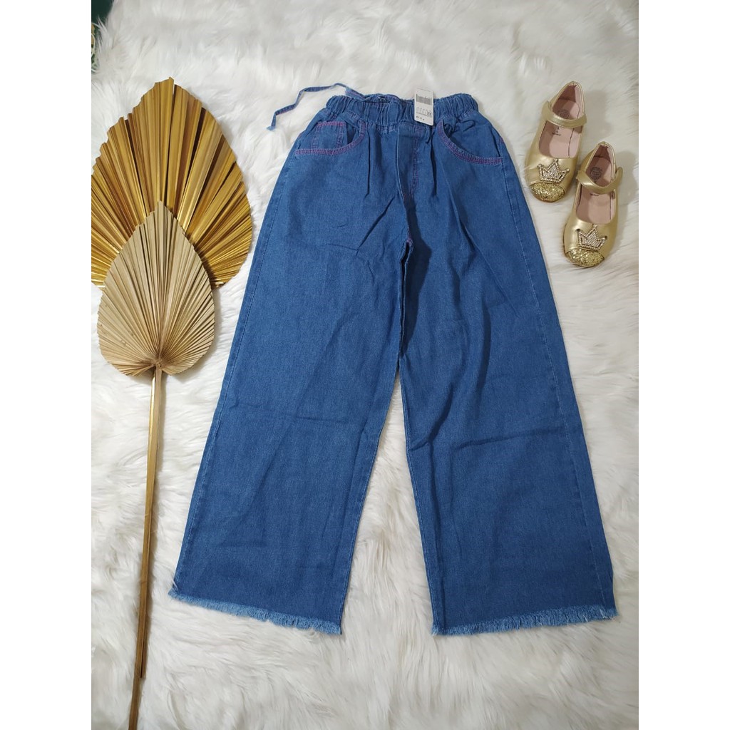 Celana Kulot Jeans Anak Perempuan Bawah Rawis