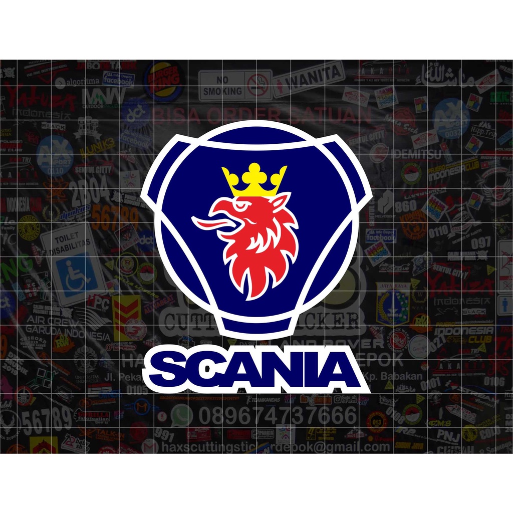 Cutting Sticker Bismania Scania Logo Warna Ukuran 8 Cm