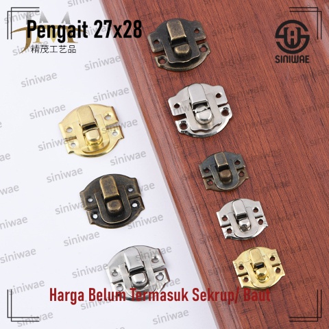 Kunci Pengait Box 27x28 mm Gembok Box Kuncian Kotak Mahar Seserahan Perhiasan Gold Silver Antik