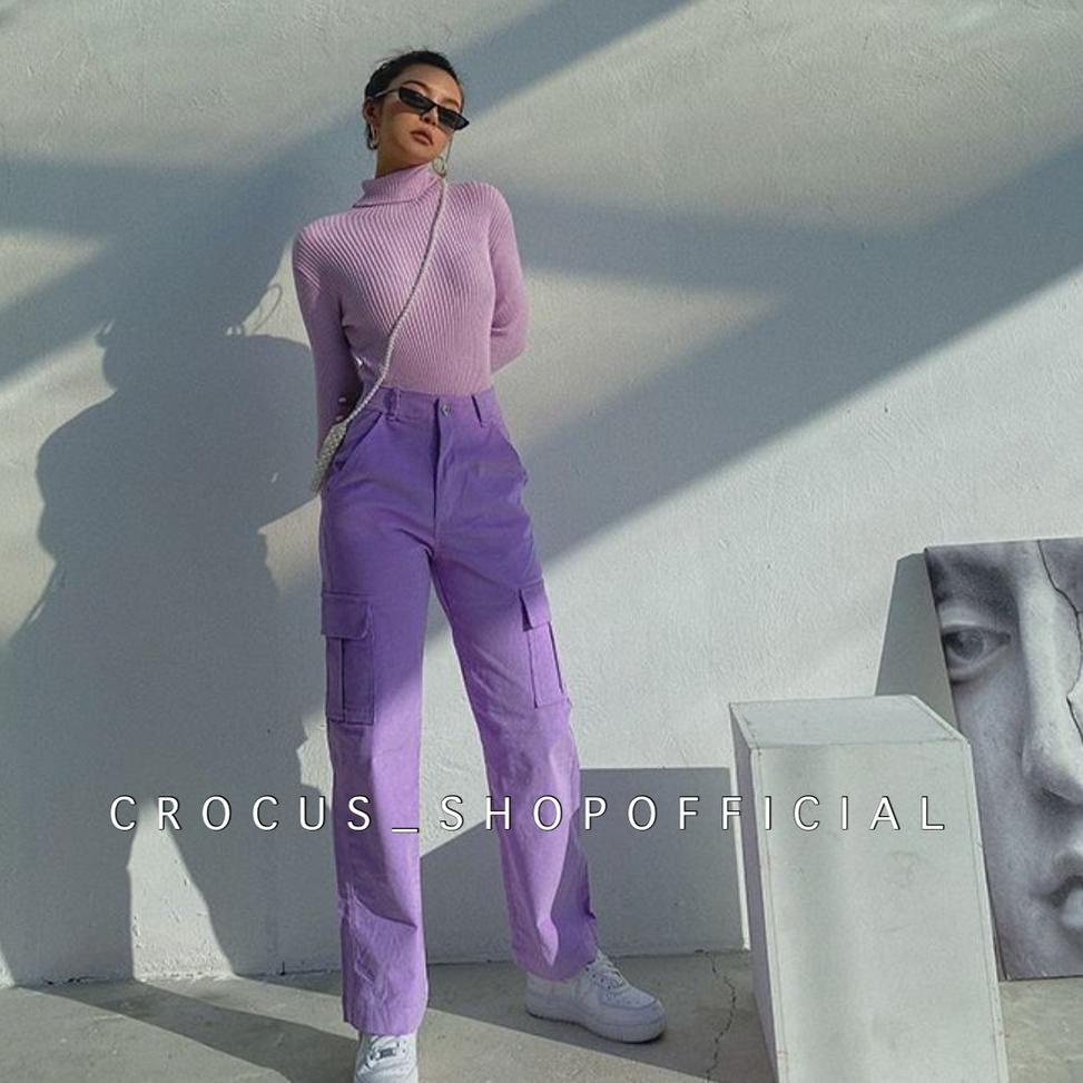 [PRODUK ABDCM] [ 𝐂𝐫𝐨𝐜𝐮𝐬 ] Celana Cargo Lilac Lylac Thunder Pants / Baggy American Drill HBE