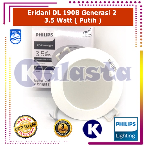 PHILIPS LED Downlight  DL190B ERIDANI 3.5w 3.5 Watt 3&quot; (Putih)