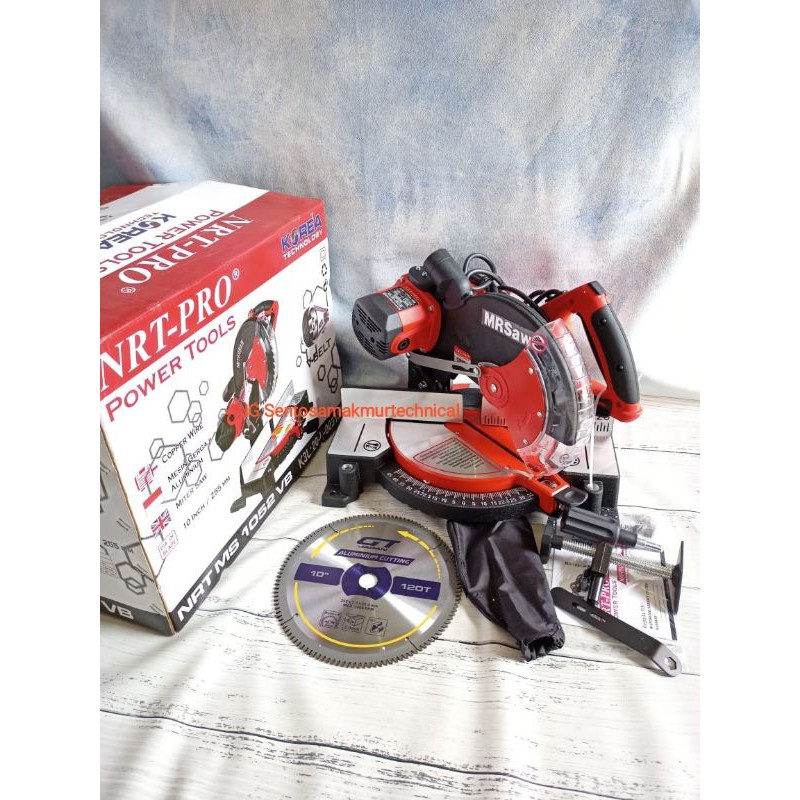 NRT PRO MS1052VB 10&quot; Miter Mitre Saw Gergaji Potong Aluminium 10 Inchi