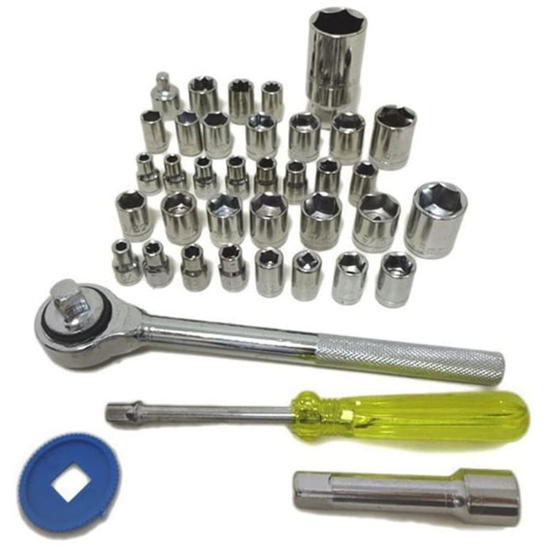 Kunci Sok 40 Pcs Full Lengkap - Kunci Pas 40 Pcs - Kunci Shock Wrench Set 1/4 Bolting - Kunci Sok - Kunci Sok Socket Set 40 in 1- Socket Tool Kit