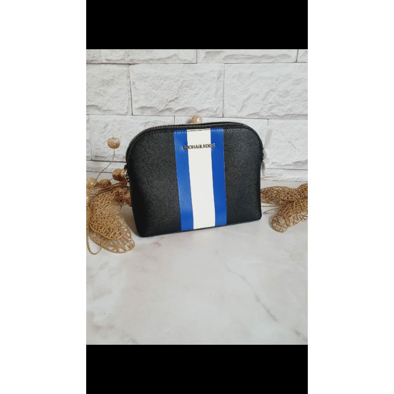 mk cindy dome black stripe