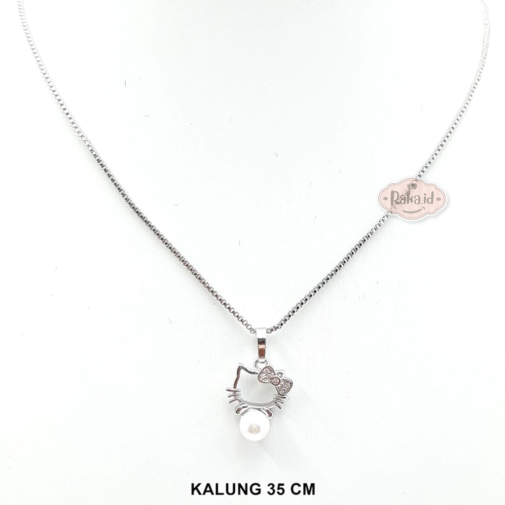 RAKA Acc - Kalung Xuping Gold Perhiasan Cantik Anak Liontin Hello Kitty Lapis Emas 18k 010