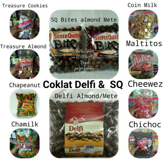 

Coklat delfi kiloan 400gram delfi almond delfi mete treasure gold almond treasure silver