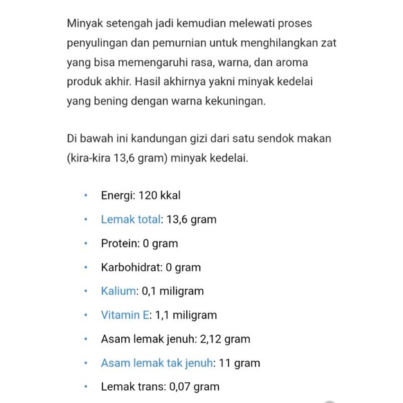 Minyak kedelai / Soya oil murni 100ml