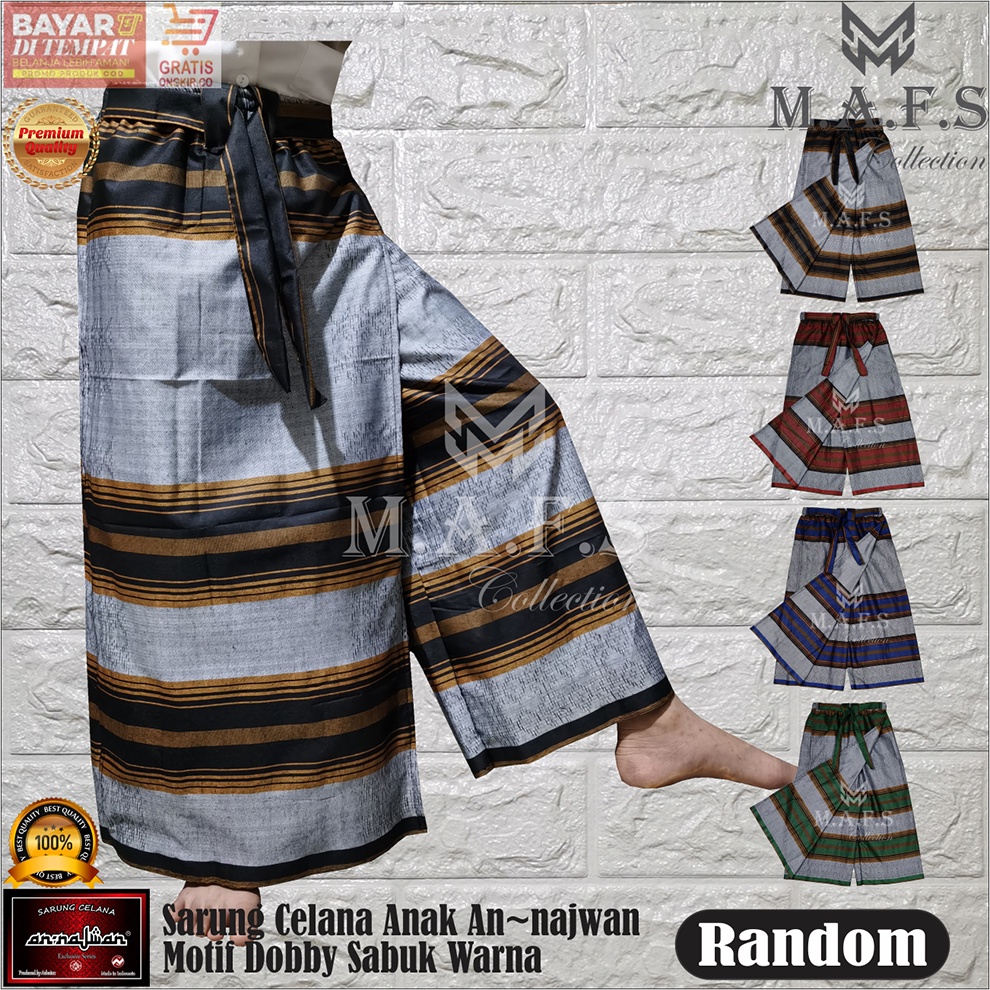 SARUNG CELANA ANAK ANNAJWAN MOTIF GARIS SABUK CLASSIC 5 - 14 Th