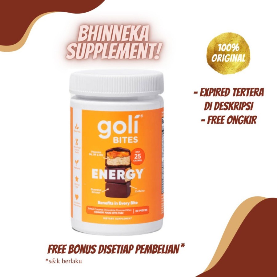 Goli Energy Bites (30 pieces) Goli Bites Energy Booster Cokelat Goli Nutrition Energy Bites (30 piec