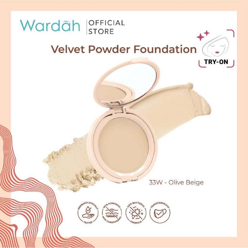 wardah Velvet Powder Foundation - Velvet Foundation - bedak wardah